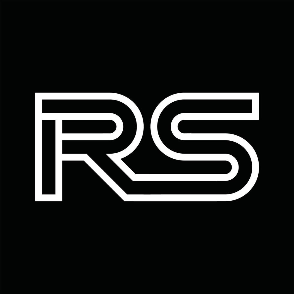 rs logo monogramma con linea stile negativo spazio vettore