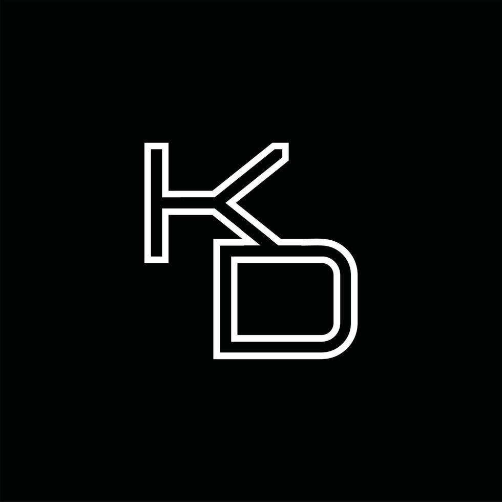 kd logo monogramma con linea stile design modello vettore