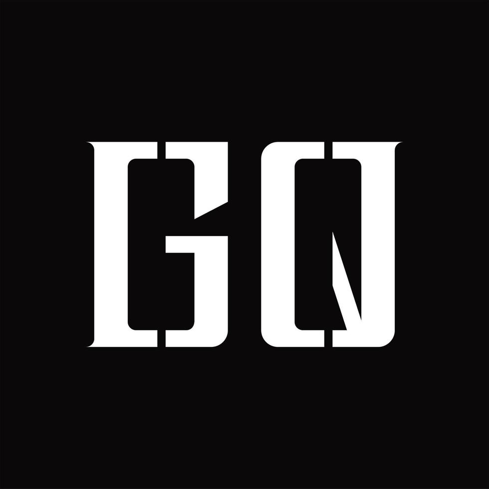 gq logo monogramma con mezzo fetta design modello vettore