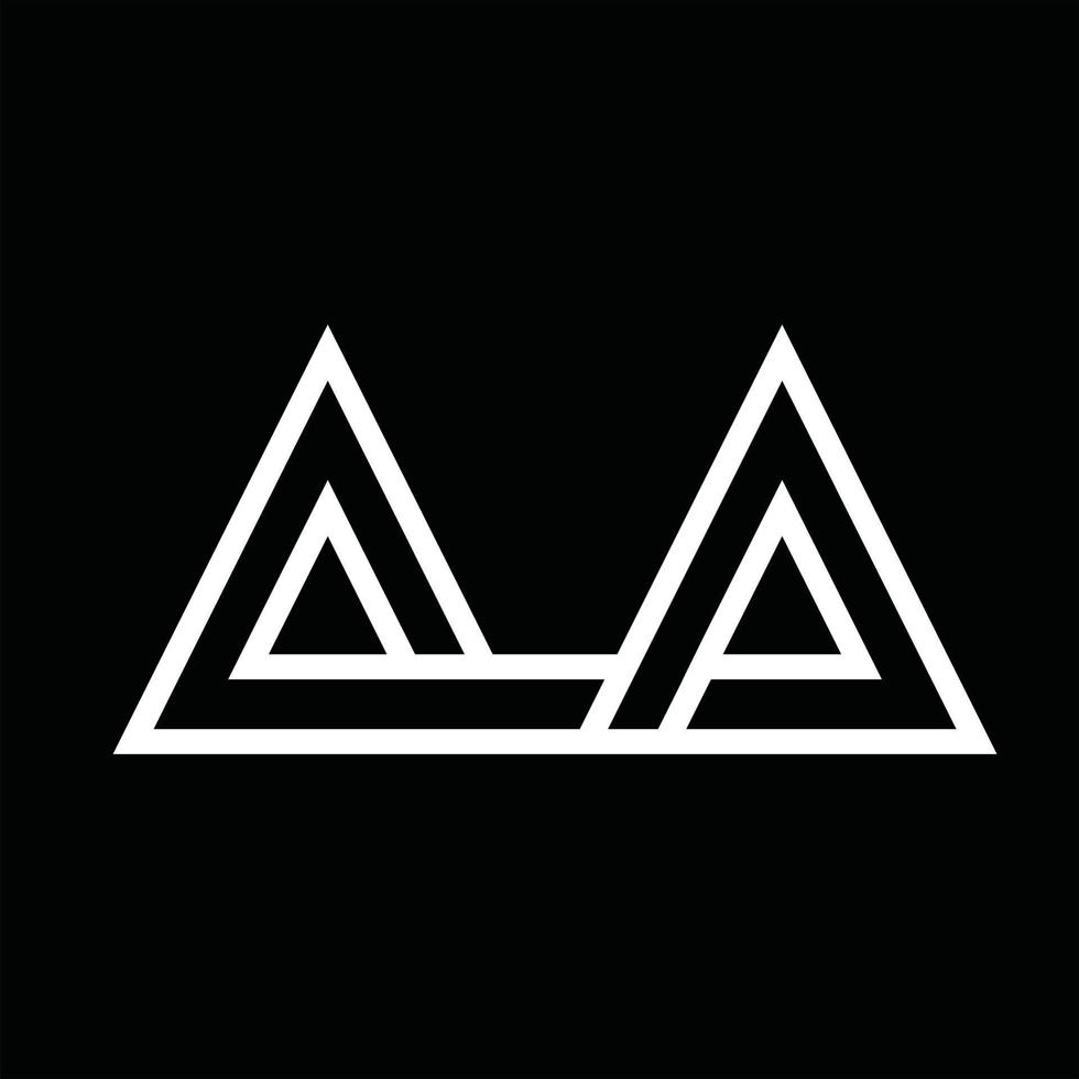 aa logo monogramma con linea stile negativo spazio vettore