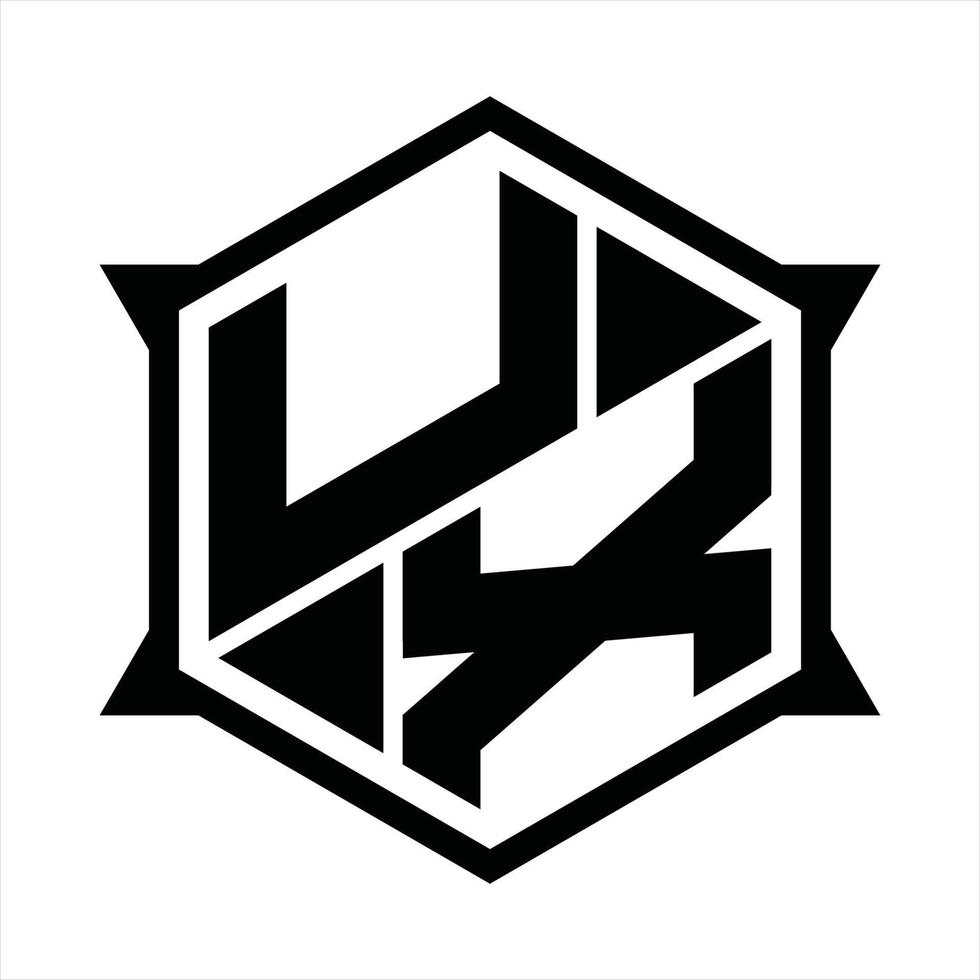 UX logo monogramma design modello vettore