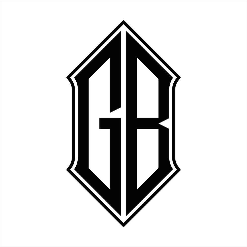 gb logo monogramma con forma di scudo e schema design modello vettore icona astratto