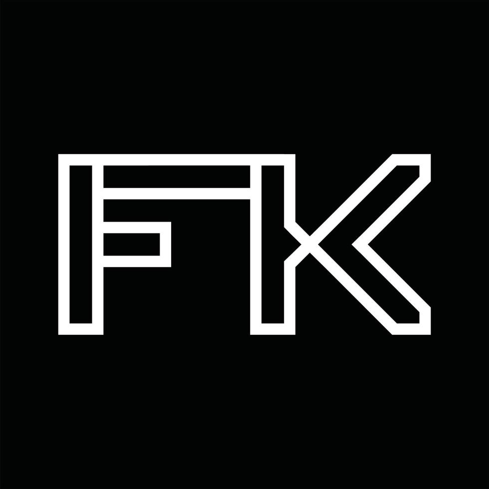 fk logo monogramma con linea stile negativo spazio vettore