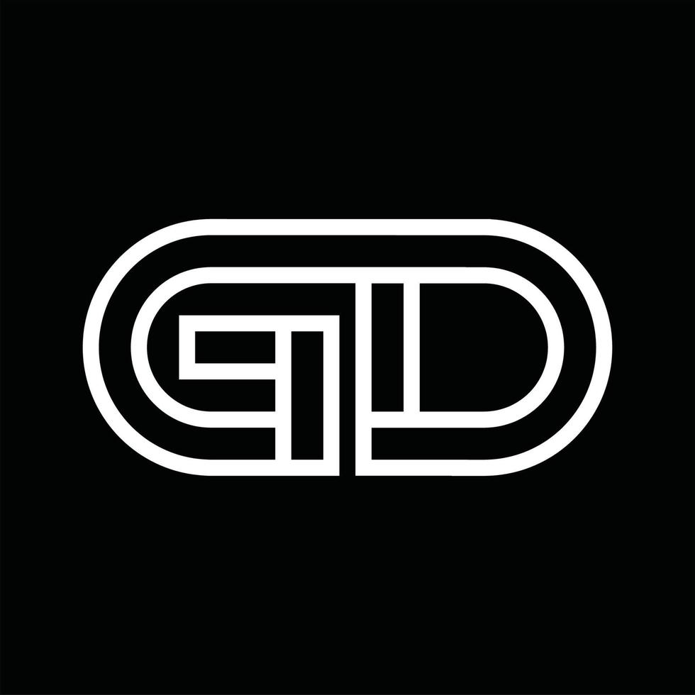 gd logo monogramma con linea stile negativo spazio vettore