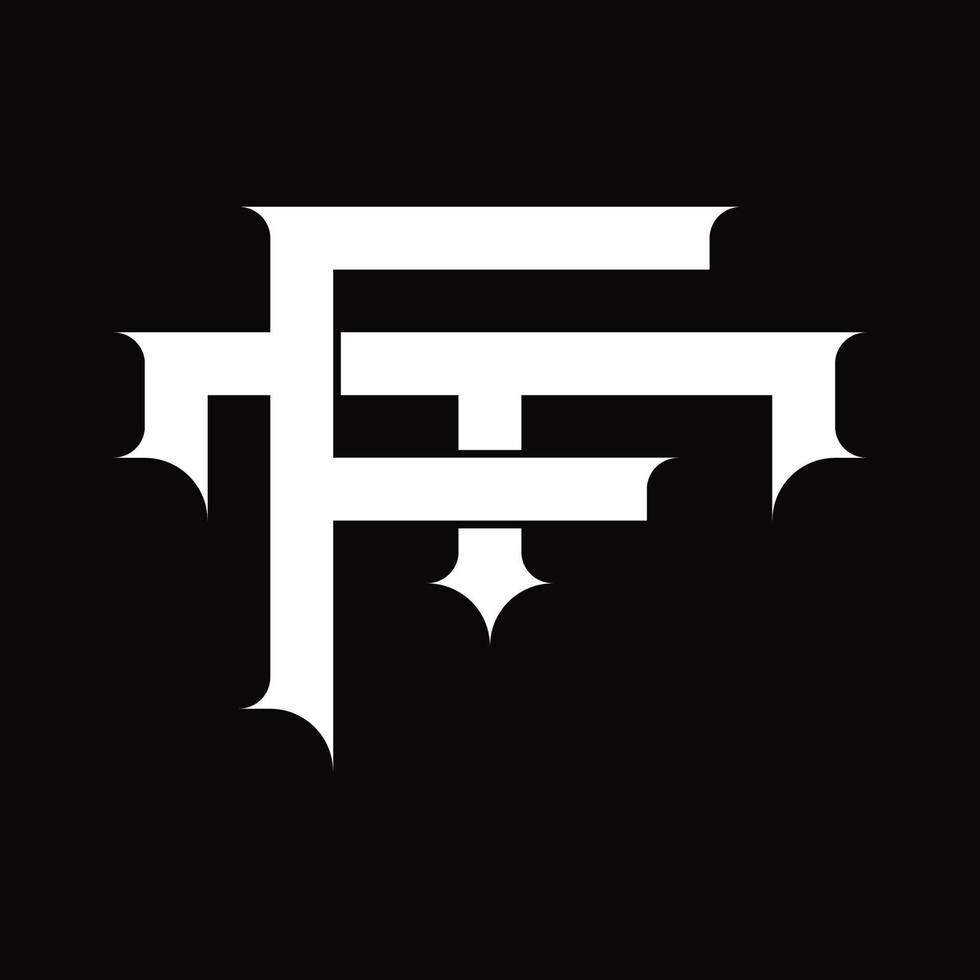 tf logo monogramma con Vintage ▾ sovrapposizione connesso stile design modello vettore