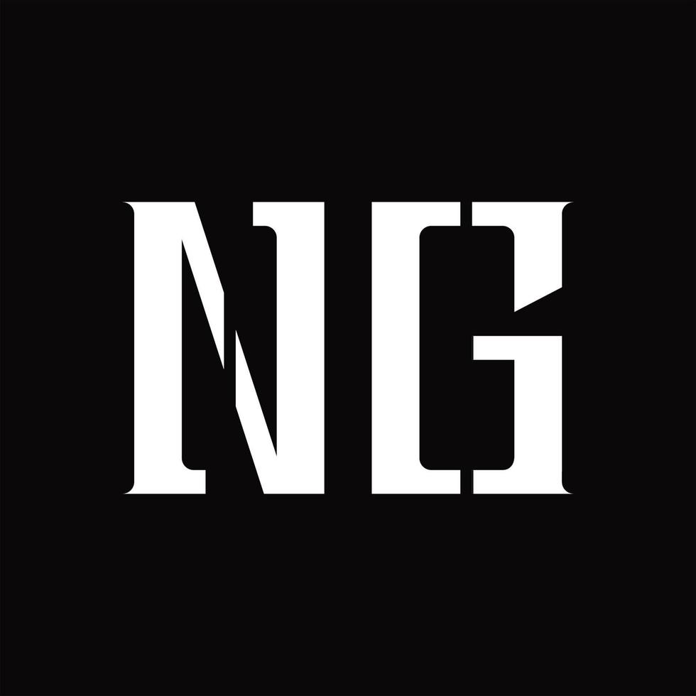 ng logo monogramma con mezzo fetta design modello vettore