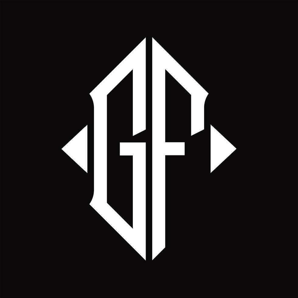 gf logo monogramma con scudo forma isolato design modello vettore