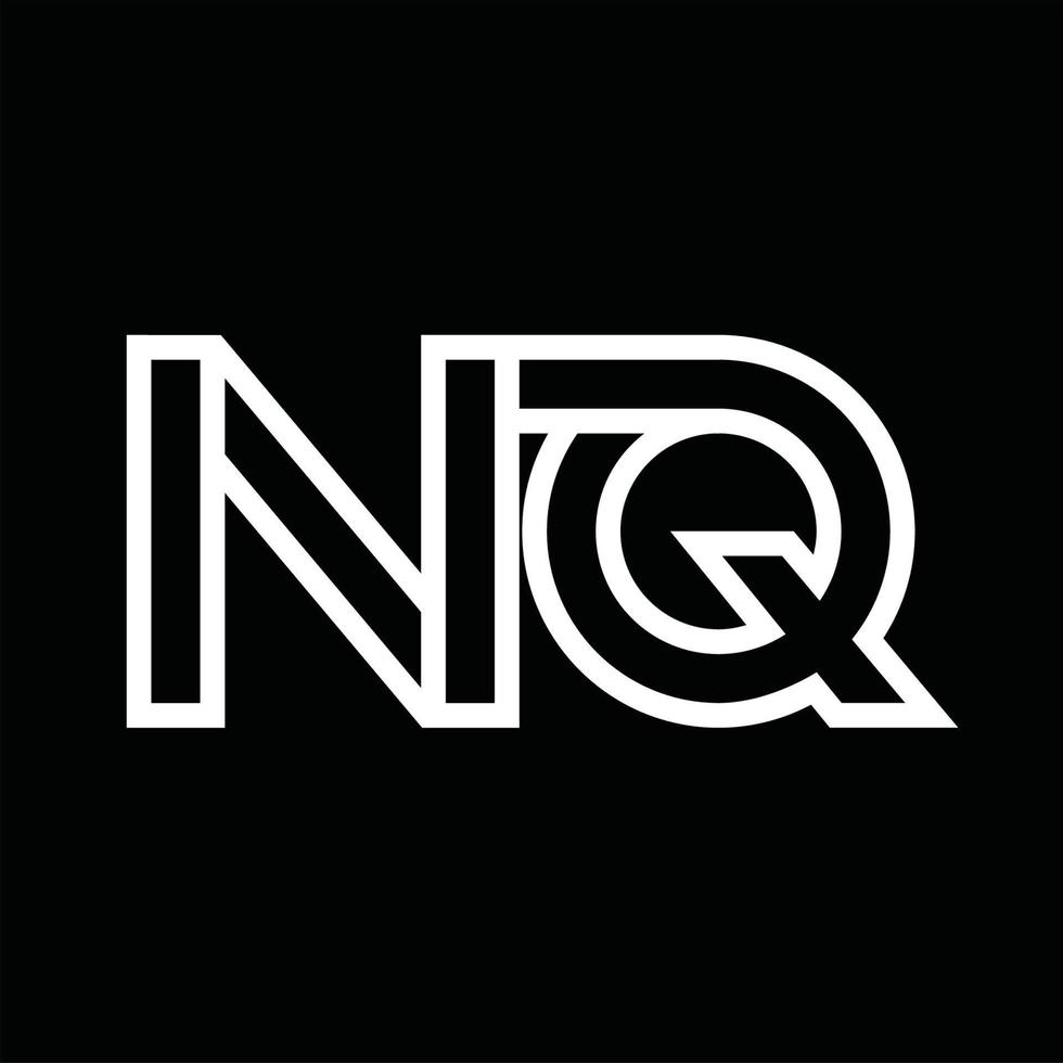 nq logo monogramma con linea stile negativo spazio vettore