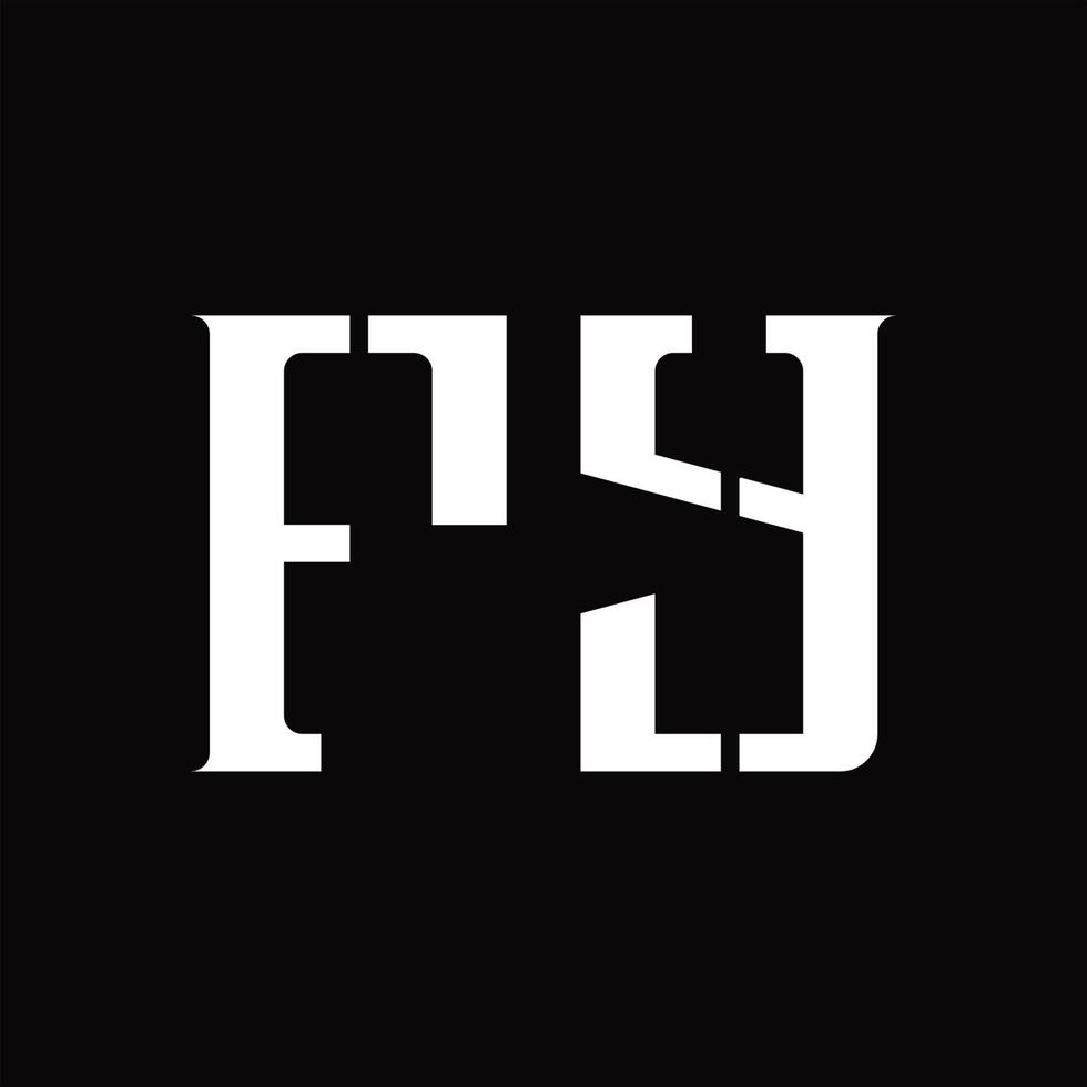 fy logo monogramma con mezzo fetta design modello vettore