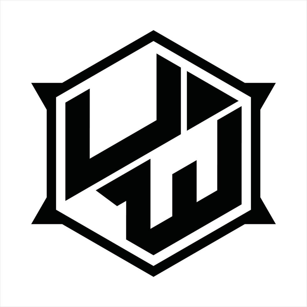 uw logo monogramma design modello vettore