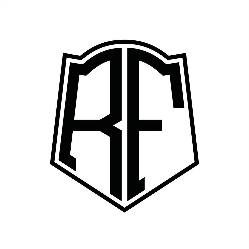 rf logo monogramma con scudo forma schema design modello vettore