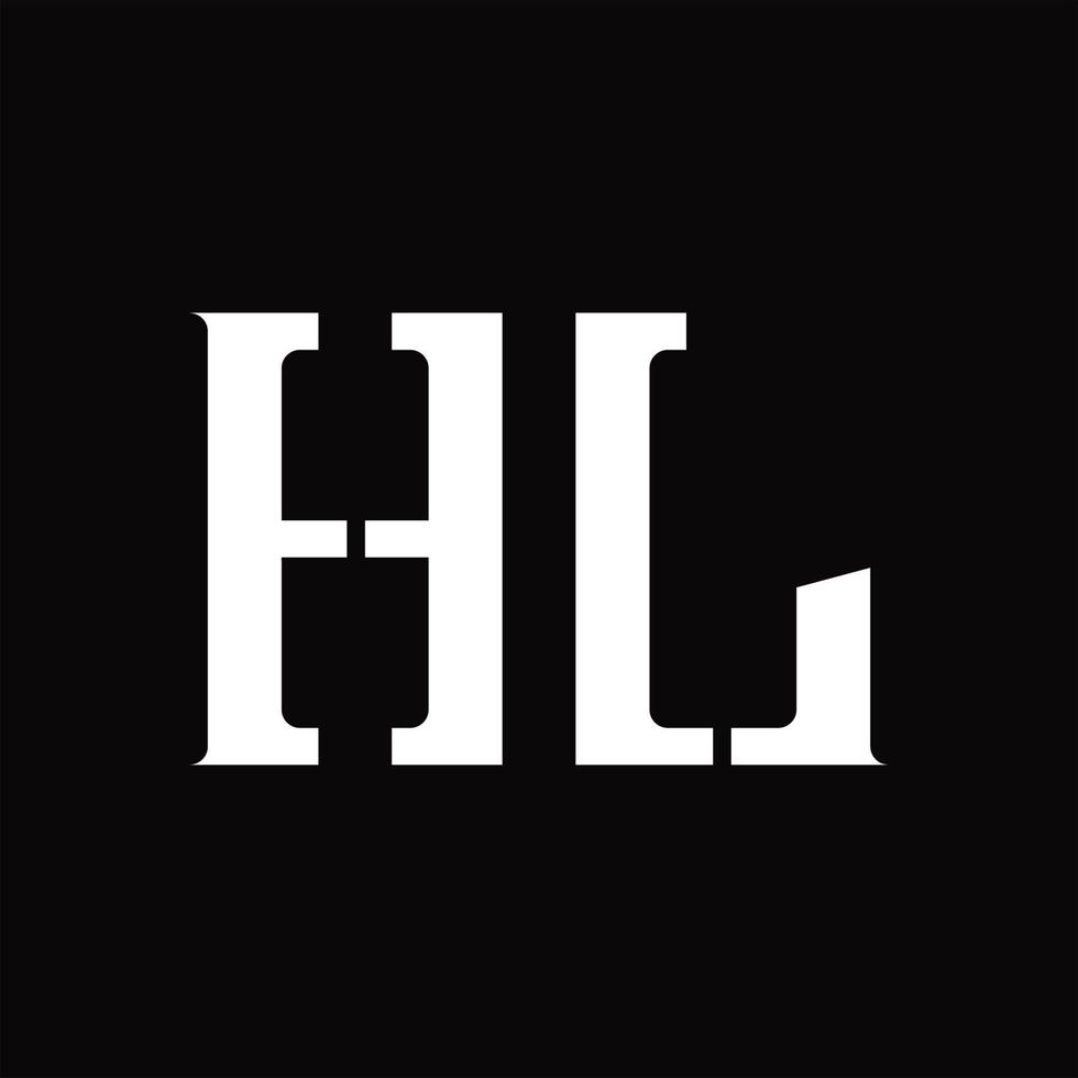 hl logo monogramma con mezzo fetta design modello vettore