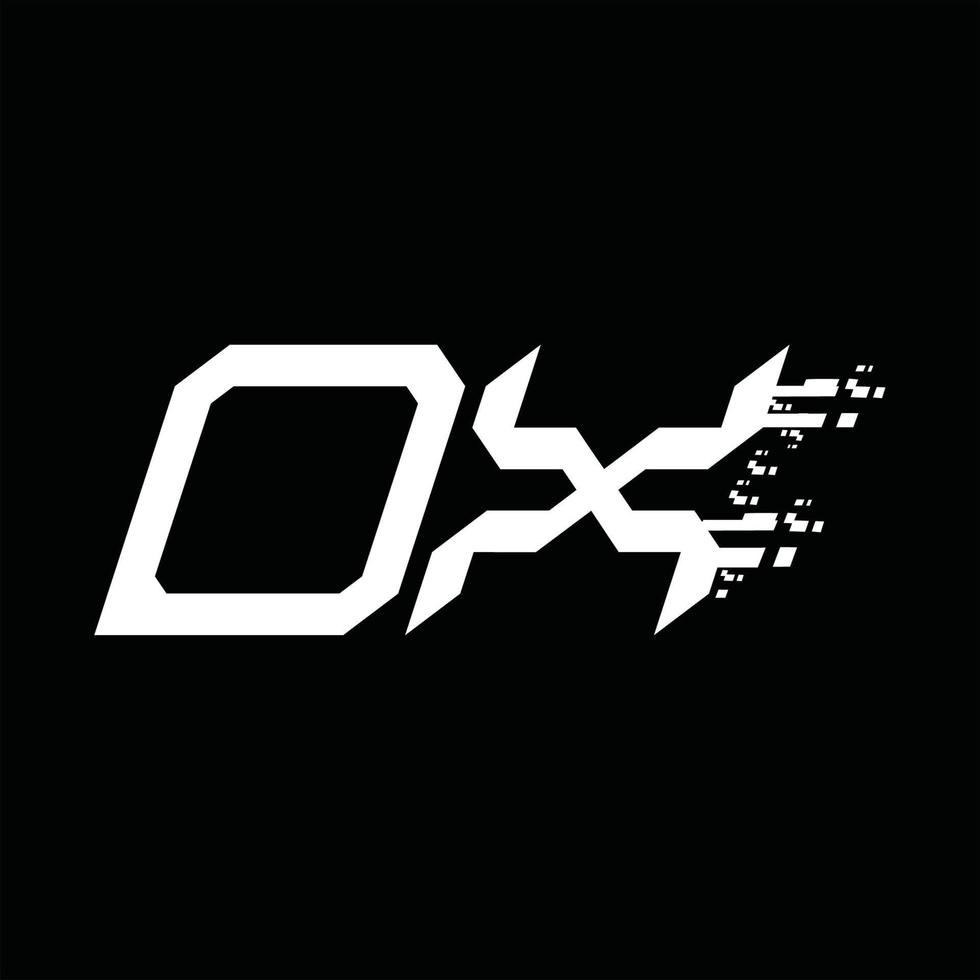dx logo monogramma astratto velocità tecnologia design modello vettore