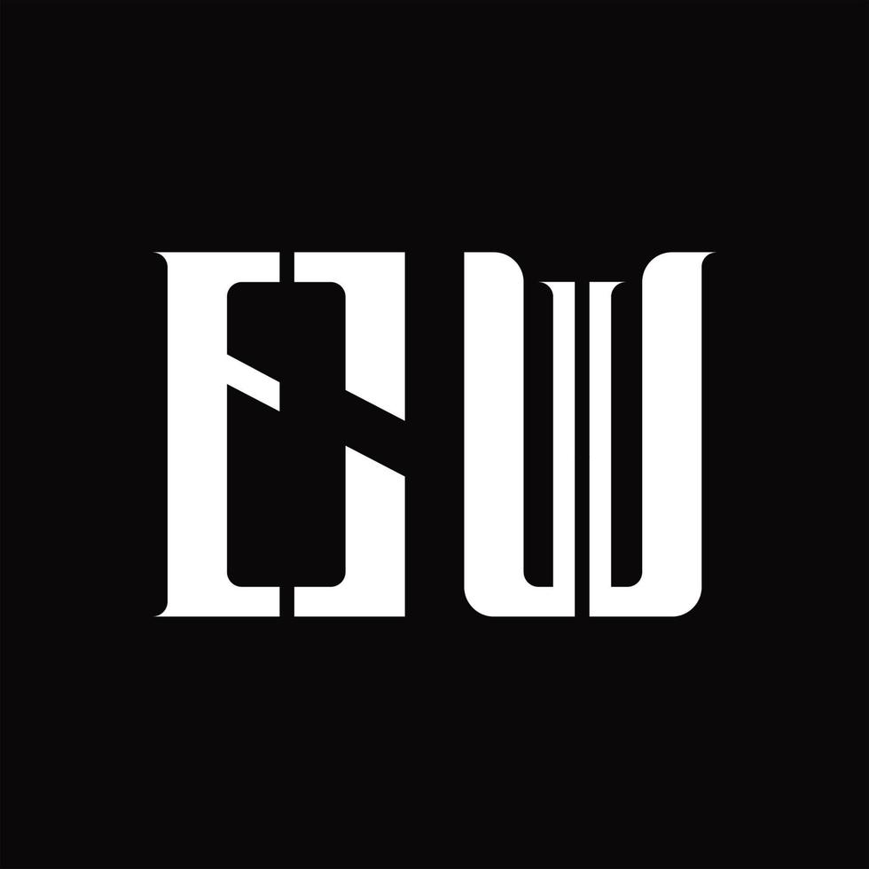 ew logo monogramma con mezzo fetta design modello vettore