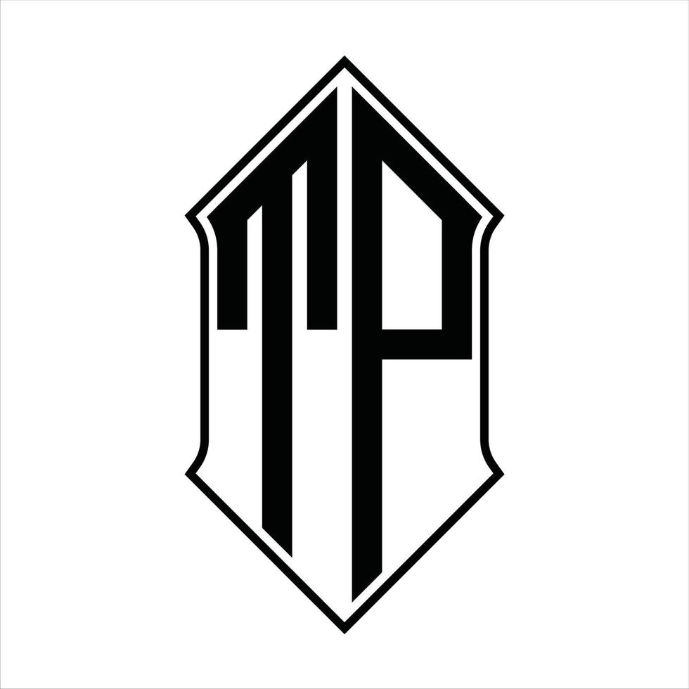 logo monogramma con forma di scudo e schema design modello vettore icona astratto