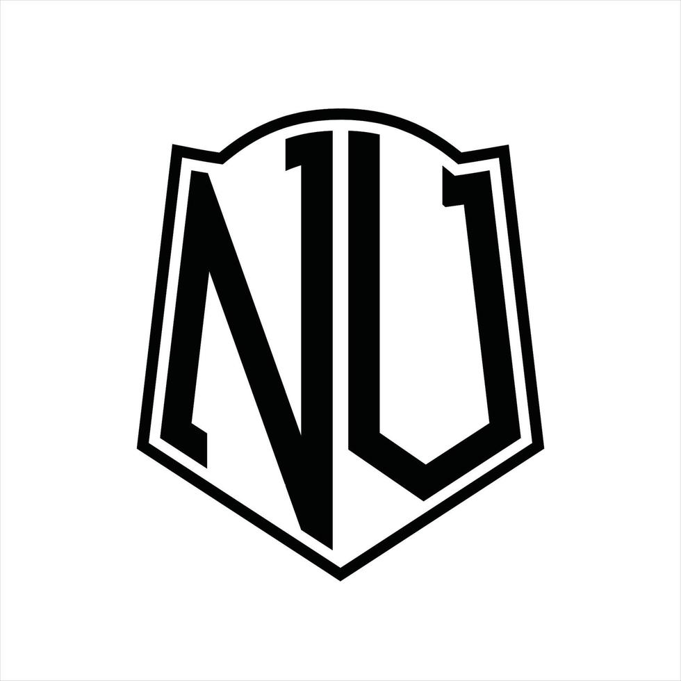 nv logo monogramma con scudo forma schema design modello vettore