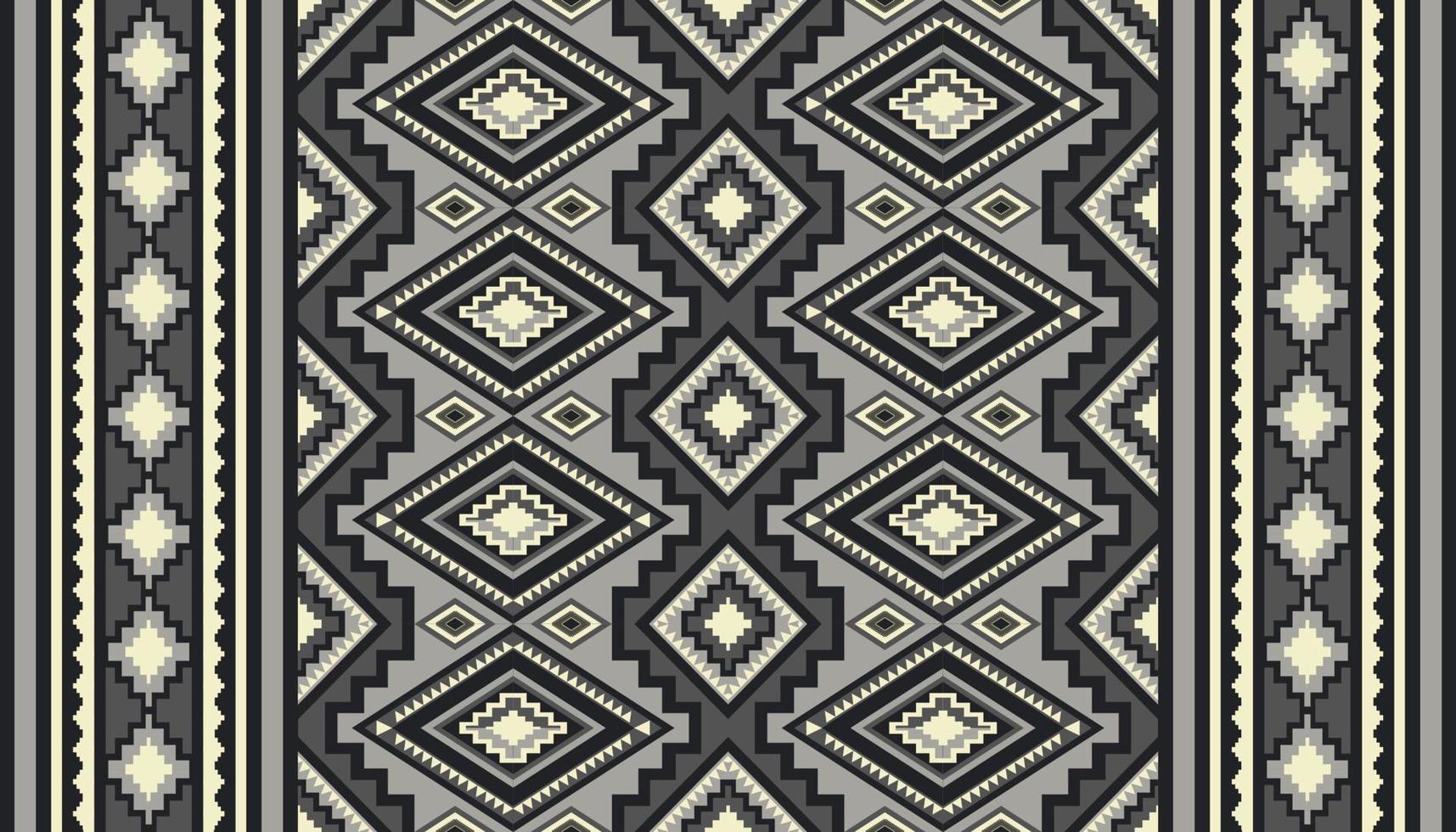 etnico sud-ovest geometrico modello. etnico geometrico diamante forma senza soluzione di continuità modello monocromatico grigio boho stile. kilim modello uso per tappeto, la zona tappeti, arazzo, stuoia, casa decorazione elementi. vettore