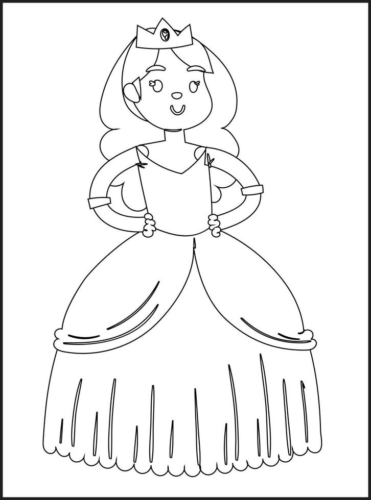 Principessa colorazione pagine vettore