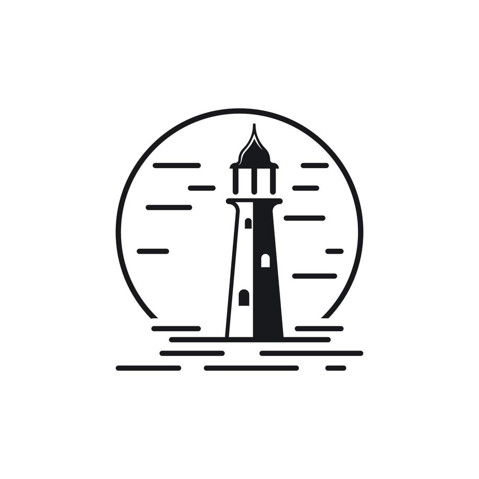 faro icona logo e vettore illustrazione faro Torre design