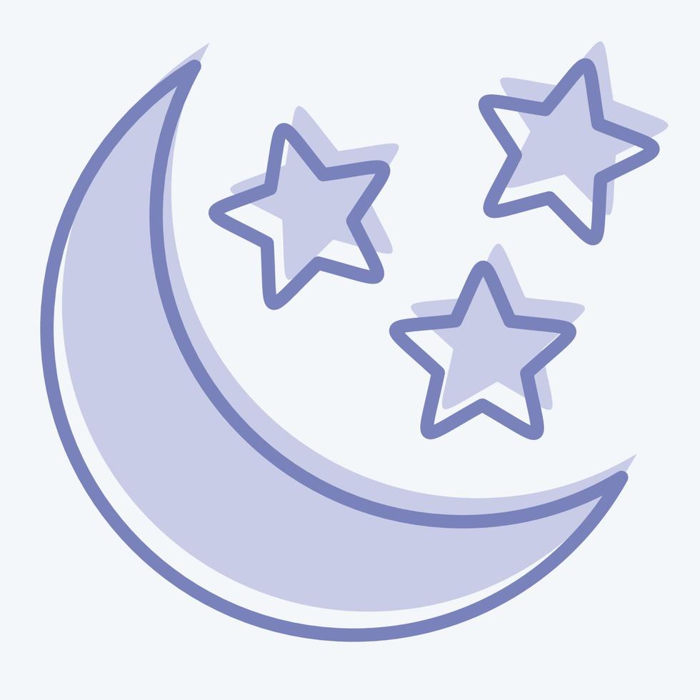 icona Luna e stelle. relazionato per stelle simbolo. Due tono stile. semplice design modificabile. semplice illustrazione. semplice vettore icone