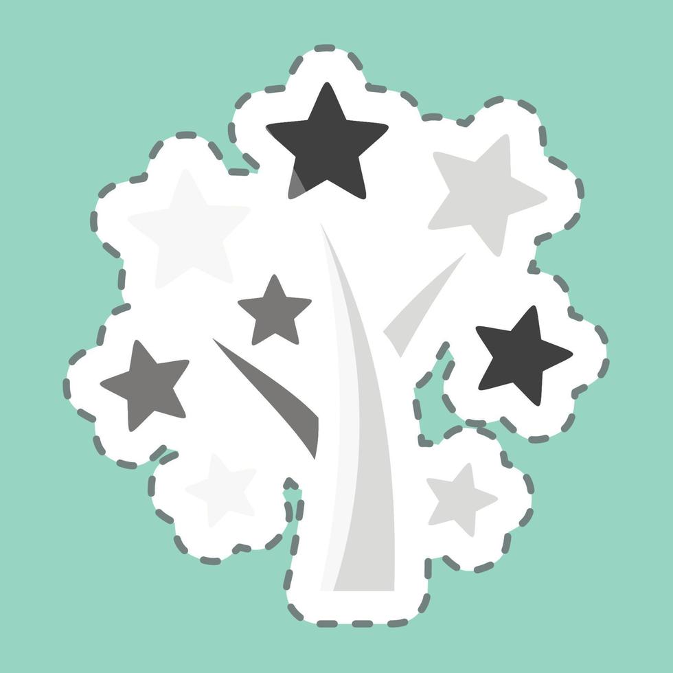 etichetta linea tagliare albero di stelle. relazionato per stelle simbolo. semplice design modificabile. semplice illustrazione. semplice vettore icone