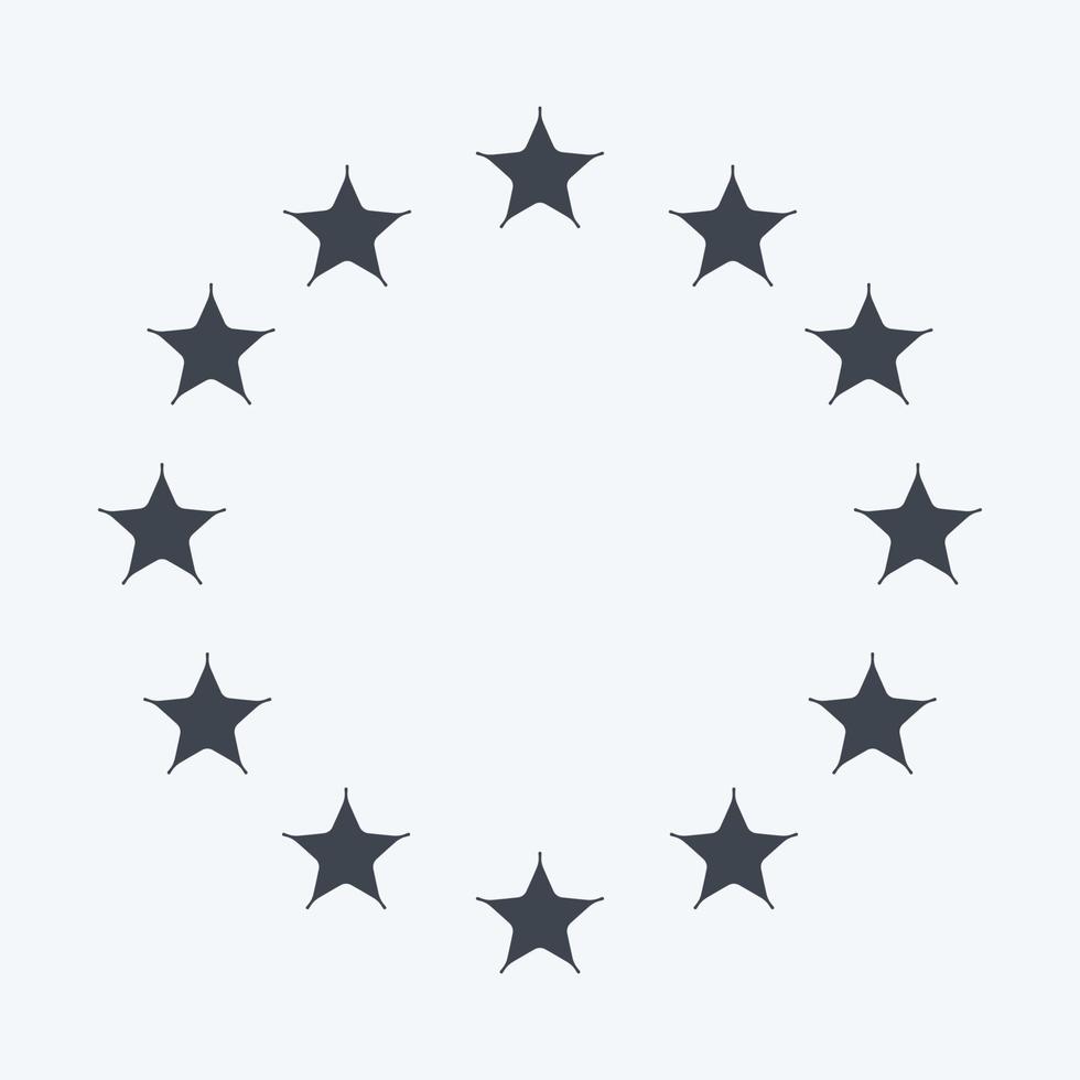 icona Unione Europea stelle. relazionato per stelle simbolo. glifo stile. semplice design modificabile. semplice illustrazione. semplice vettore icone