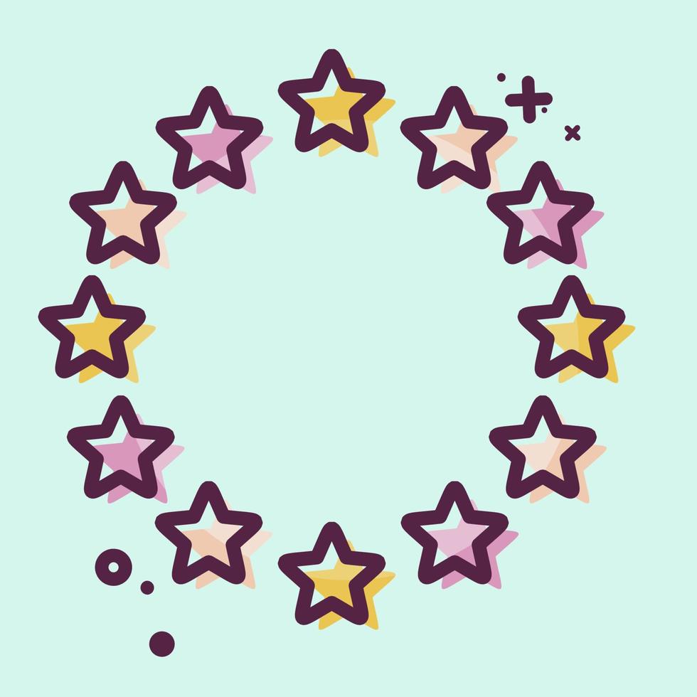 icona Unione Europea stelle. relazionato per stelle simbolo. mbe stile. semplice design modificabile. semplice illustrazione. semplice vettore icone
