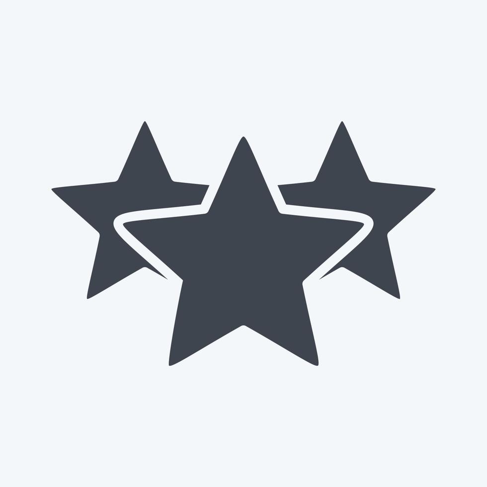 icona tre stelle. relazionato per stelle simbolo. glifo stile. semplice design modificabile. semplice illustrazione. semplice vettore icone