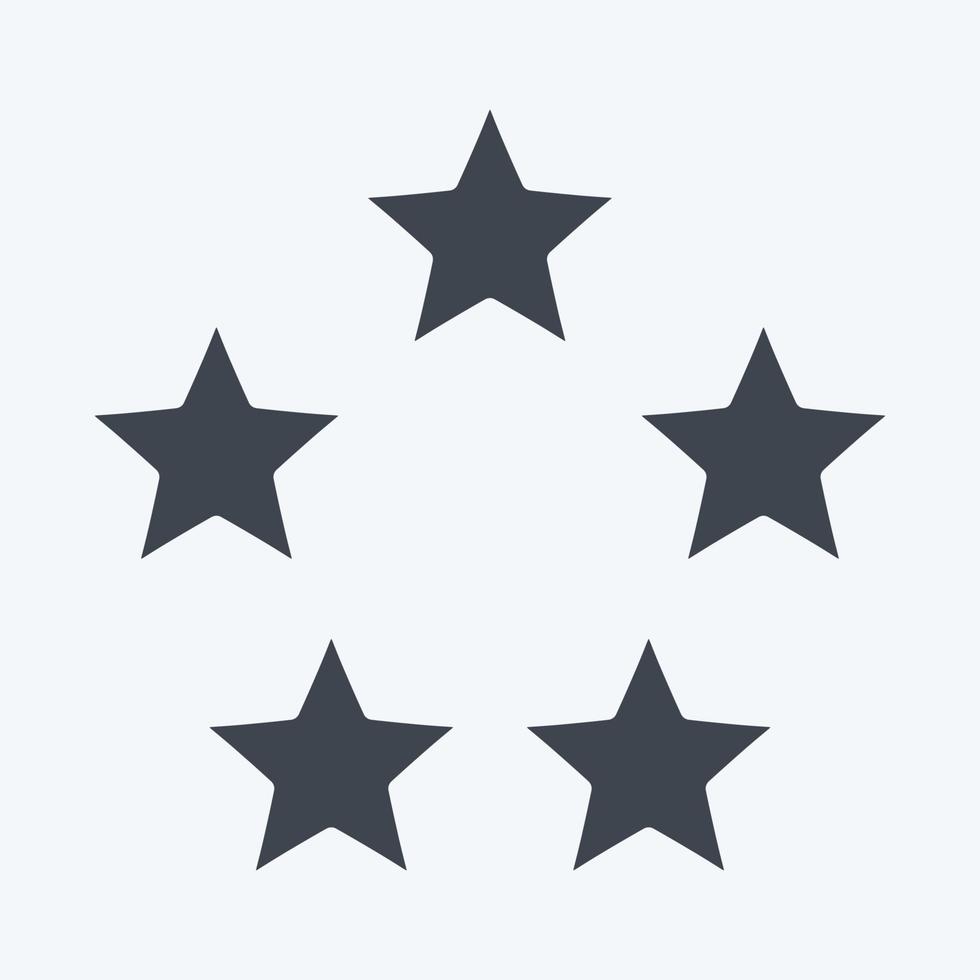 icona cinque stelle. relazionato per stelle simbolo. glifo stile. semplice design modificabile. semplice illustrazione. semplice vettore icone