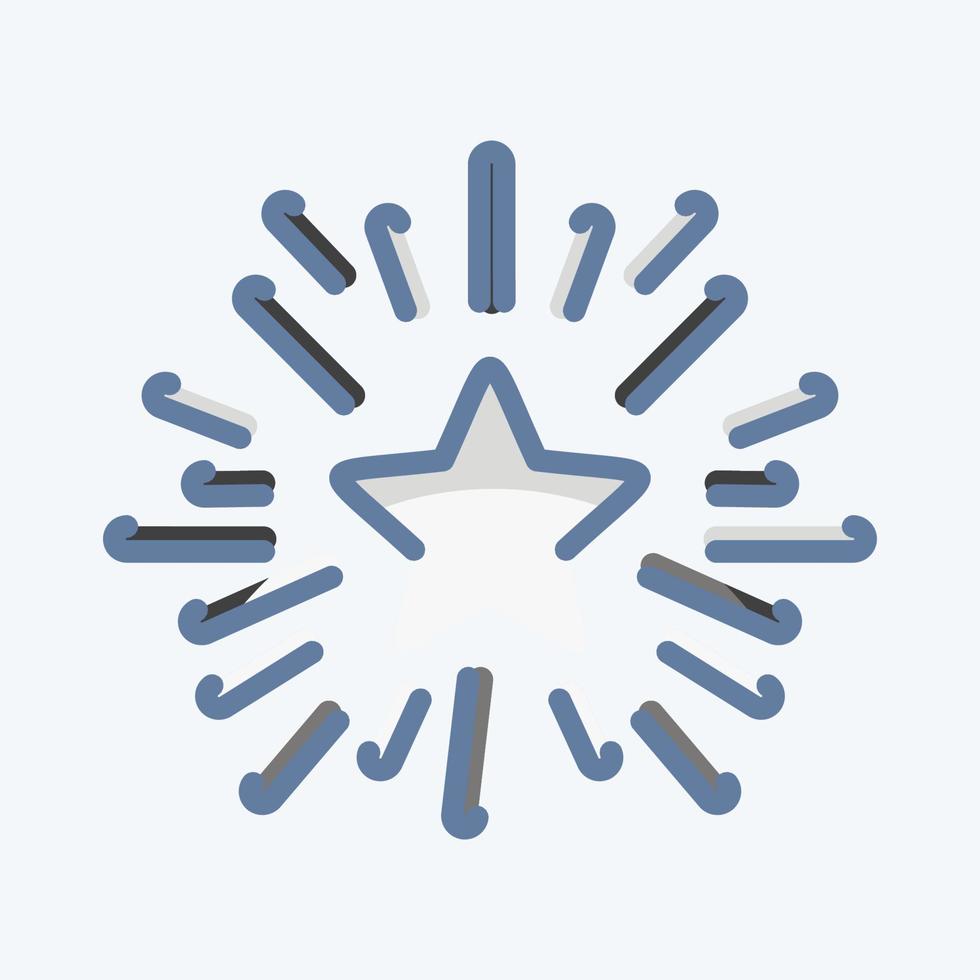 icona stella con raggi. relazionato per stelle simbolo. scarabocchio stile. semplice design modificabile. semplice illustrazione. semplice vettore icone