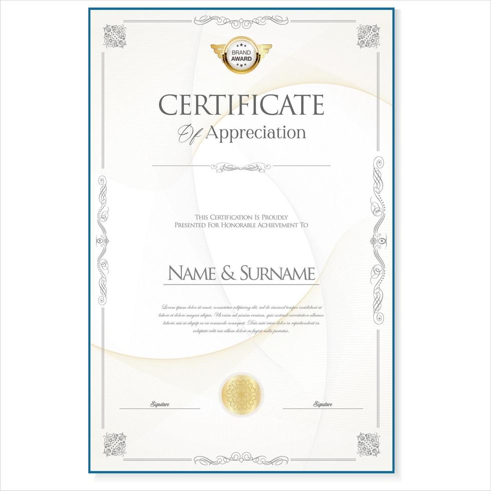 elegante certificato o diploma retrò Vintage ▾ design vettore