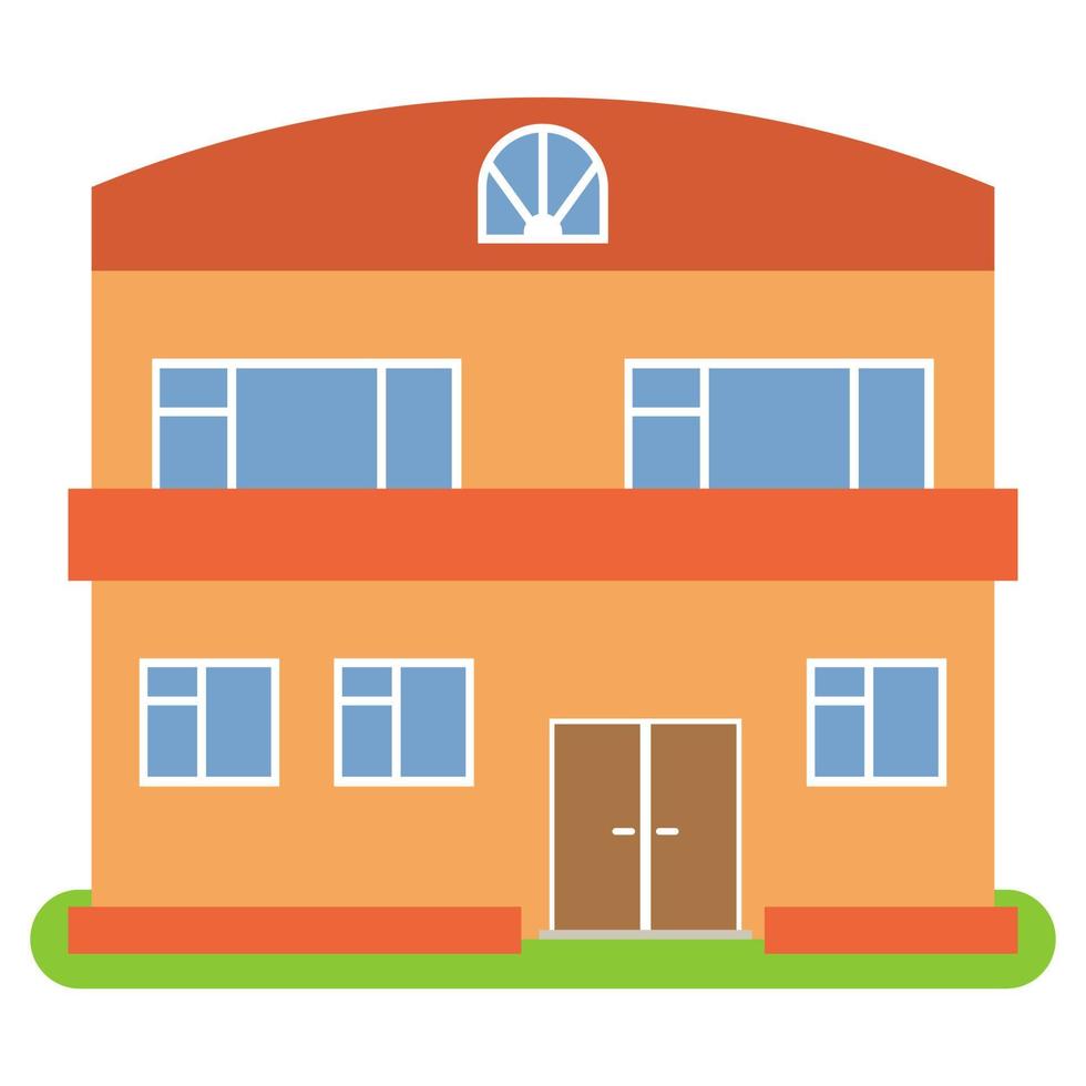 privato Casa con un' arancia tetto e muri su un' bianca sfondo. vettore illustrazione.