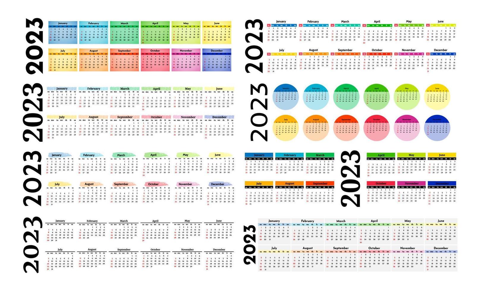 calendario per 2023 isolato su un' bianca sfondo vettore