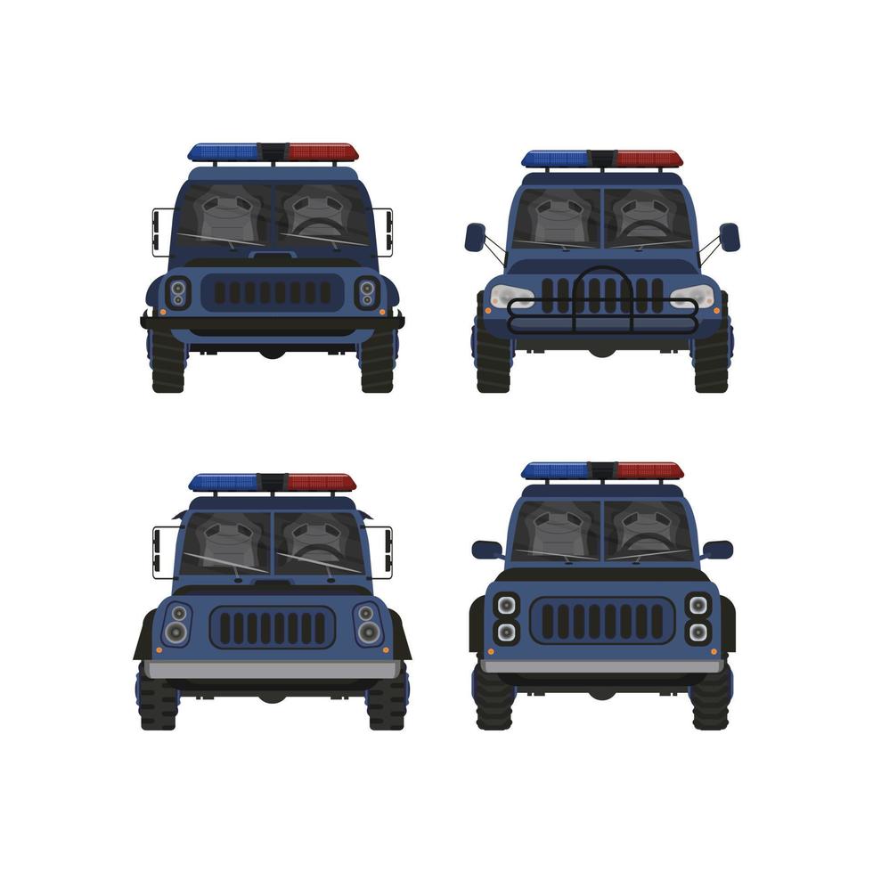 impostato vuoto polizia auto vettore illustrazione, alto prestazione poliziotto auto. vettore illustrazione