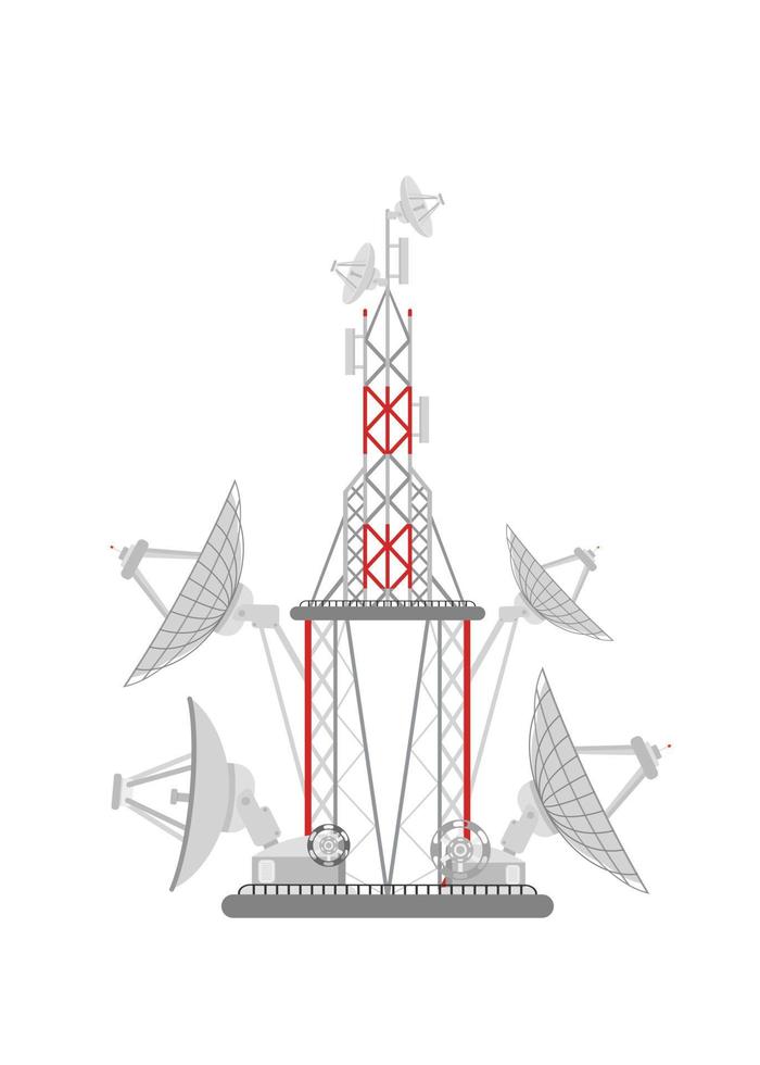 Radio Torre icona nel cartone animato stile su un' bianca sfondo. vettore illustrazione