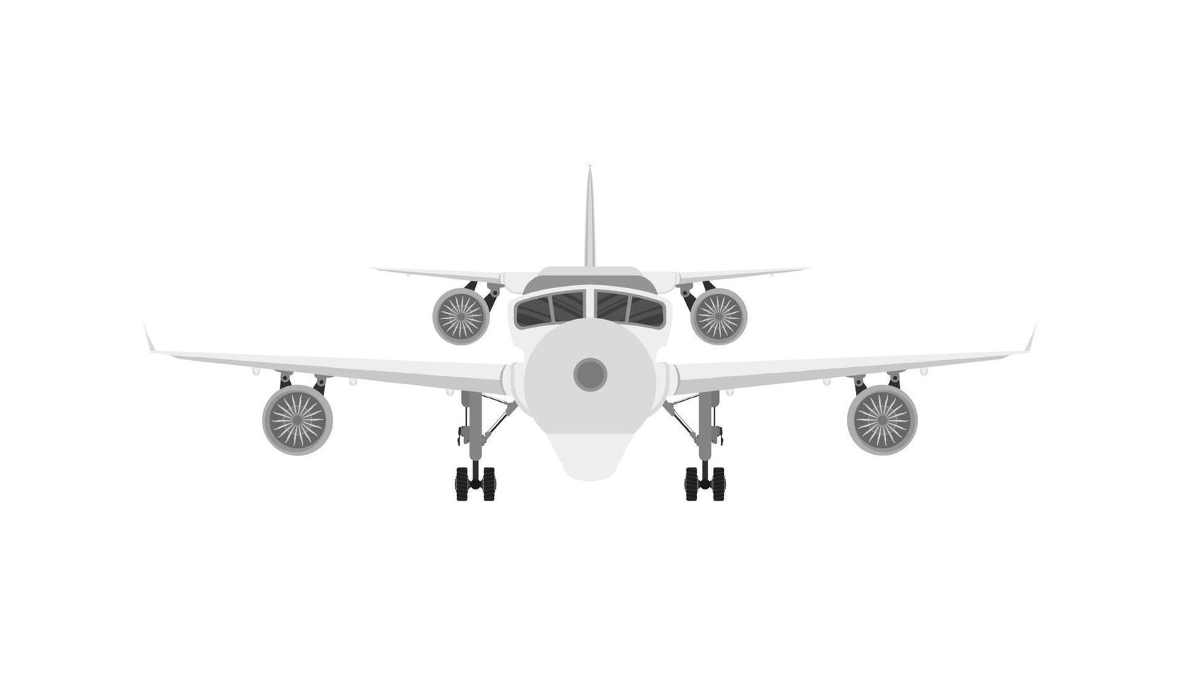 commerciale Jet aereo con atterraggio Ingranaggio. isolato su bianca. 3d rendere. davanti Visualizza vettore