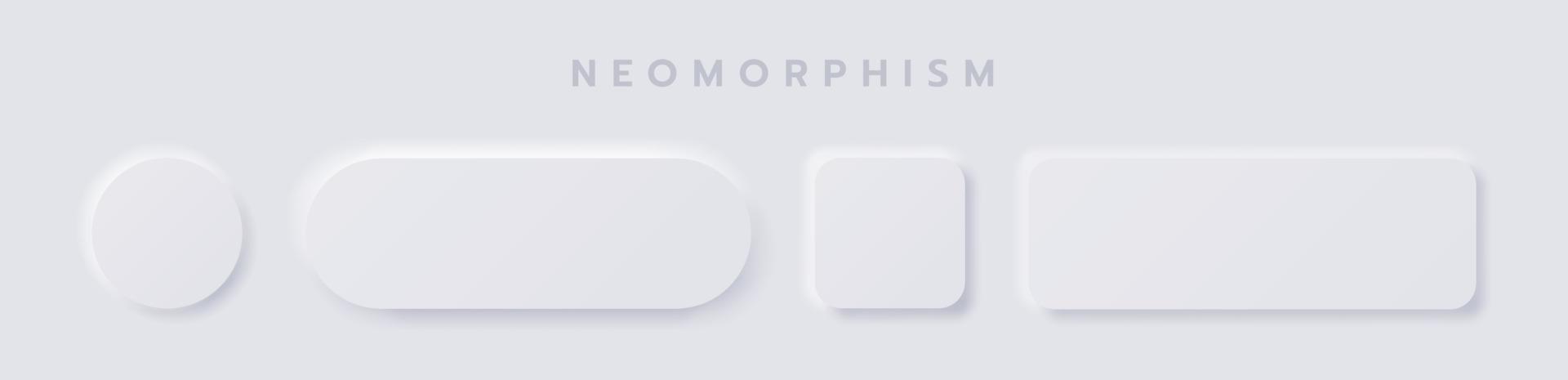bianca pulsante neumorphism design elementi vettore impostare, pulsante e elemento per ui ragnatela design o applicazione ui design.