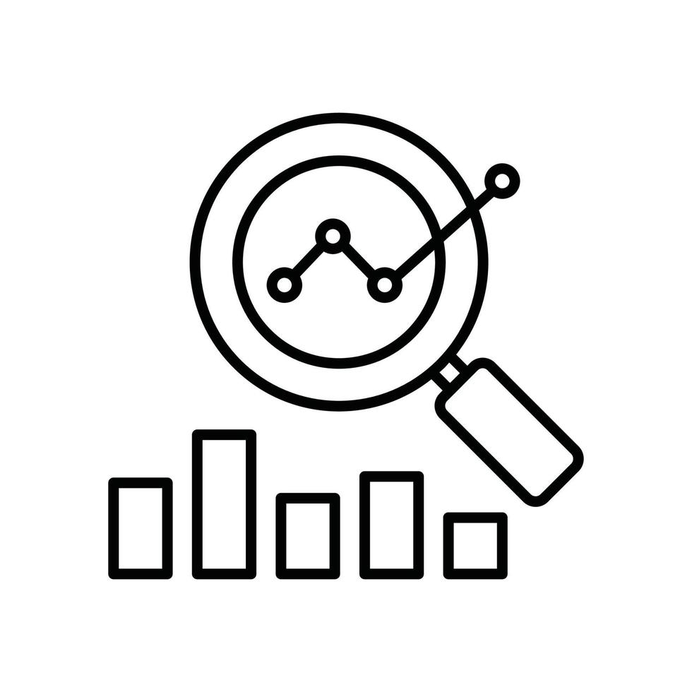 marketing ricerca .vettore linea icona attività commerciale crescita e investimento simbolo eps 10 file vettore