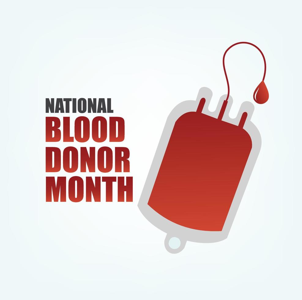vettore illustrazione di nazionale sangue donatore mese. semplice e elegante design