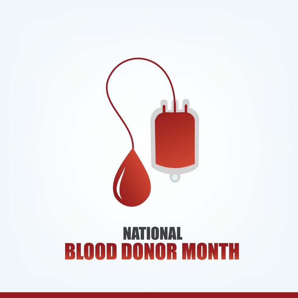 vettore illustrazione di nazionale sangue donatore mese. semplice e elegante design