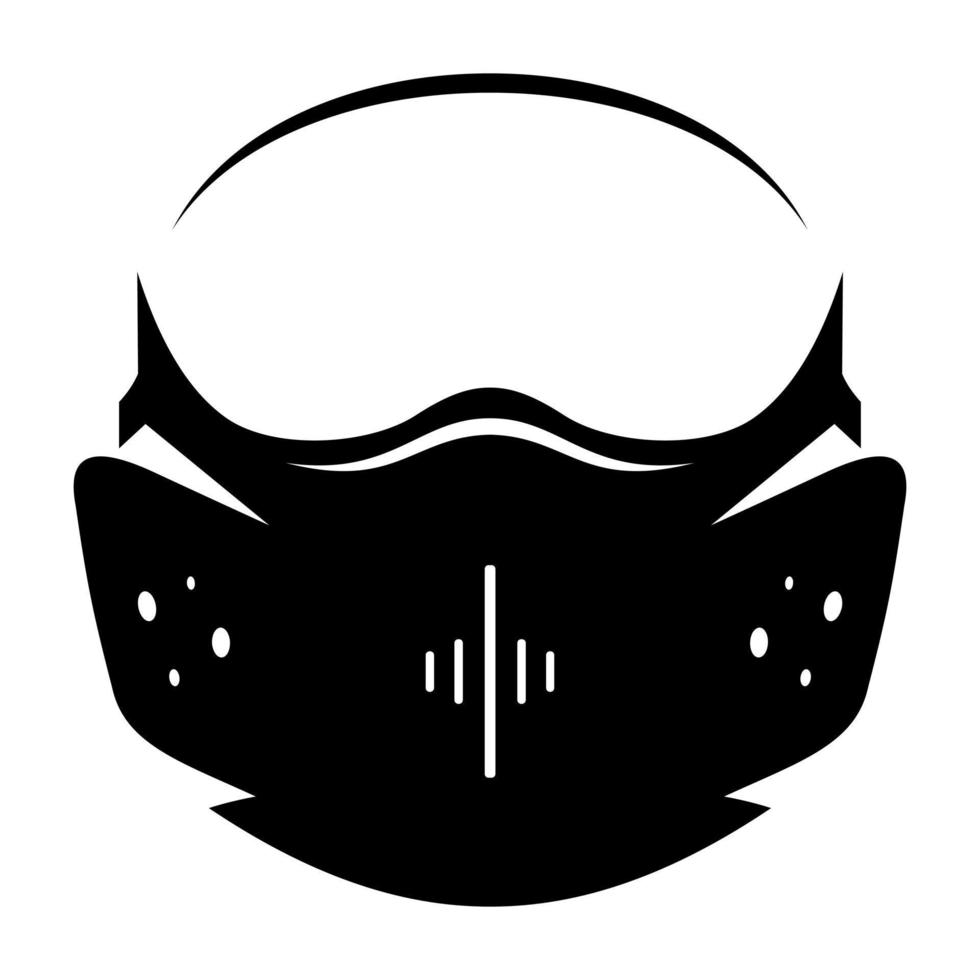 freddo retrò casco silhouette semplice illustrazione logo vettore
