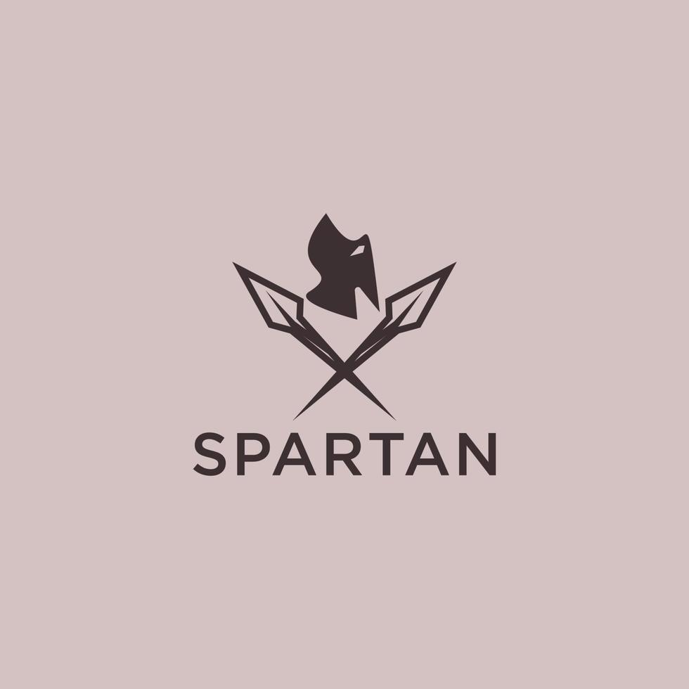 spartano guerriero logo vettore moderno icona design modello piatto semplice astratto