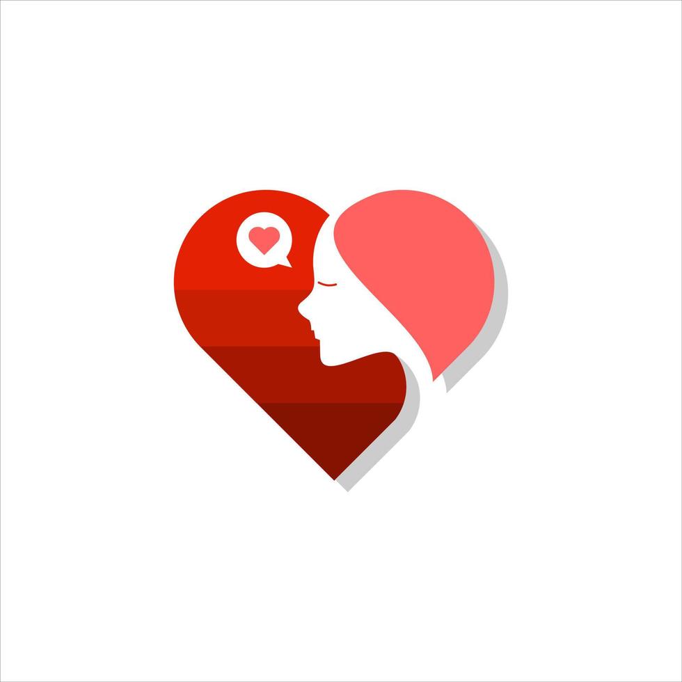 cuore simbolo illustrazione di donna amore vettore