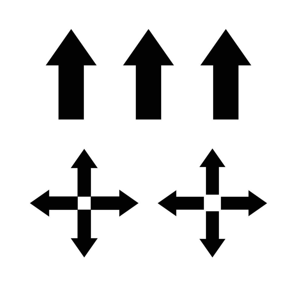 impostato di frecce icona isolato su bianca sfondo vettore