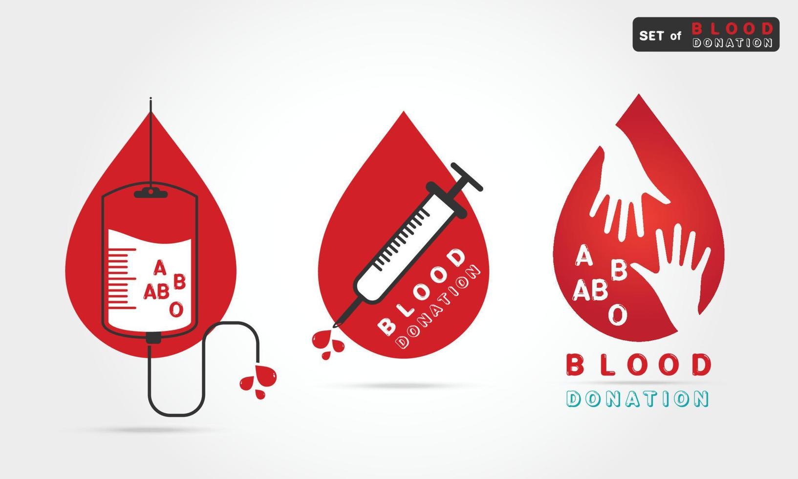 logotipo sangue donazione vettore