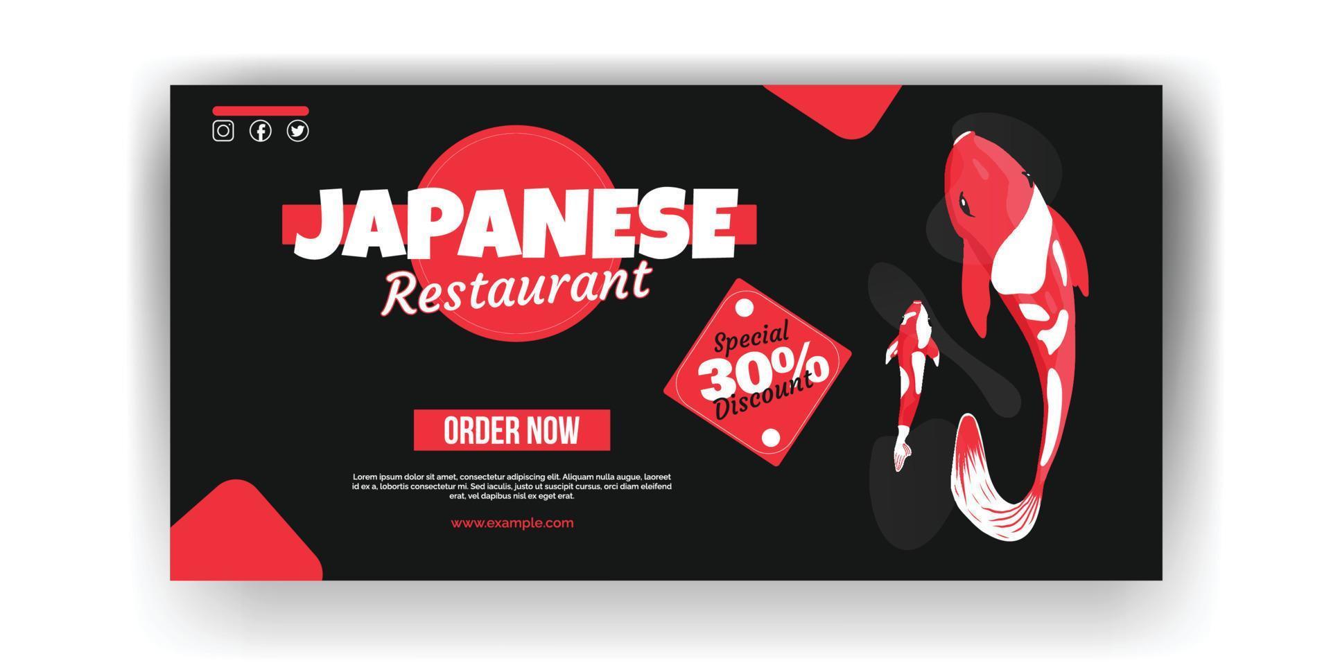 cibo asiatico giapponese ristorante giorno speciale offrire bandiera modello vettore