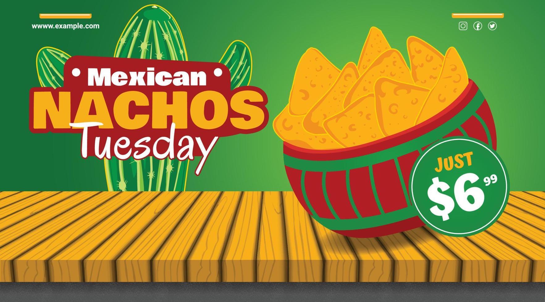 latino americano cibo messicano nachos bandiera vettore