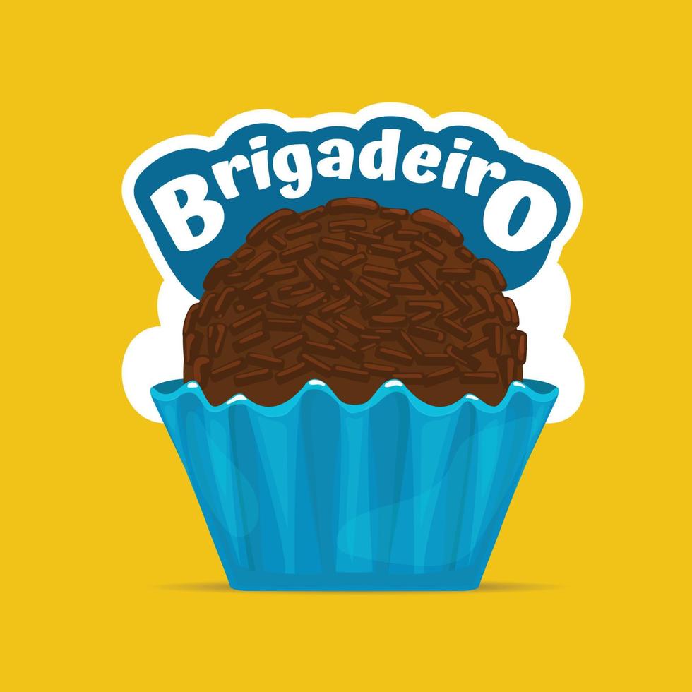 latino americano cibo brasiliano cibo cioccolato Brigadeiro vettore design