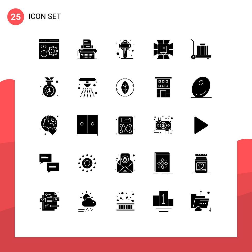 impostato di 25 moderno ui icone simboli segni per softbox illuminazione pubblicare leggero santo modificabile vettore design elementi