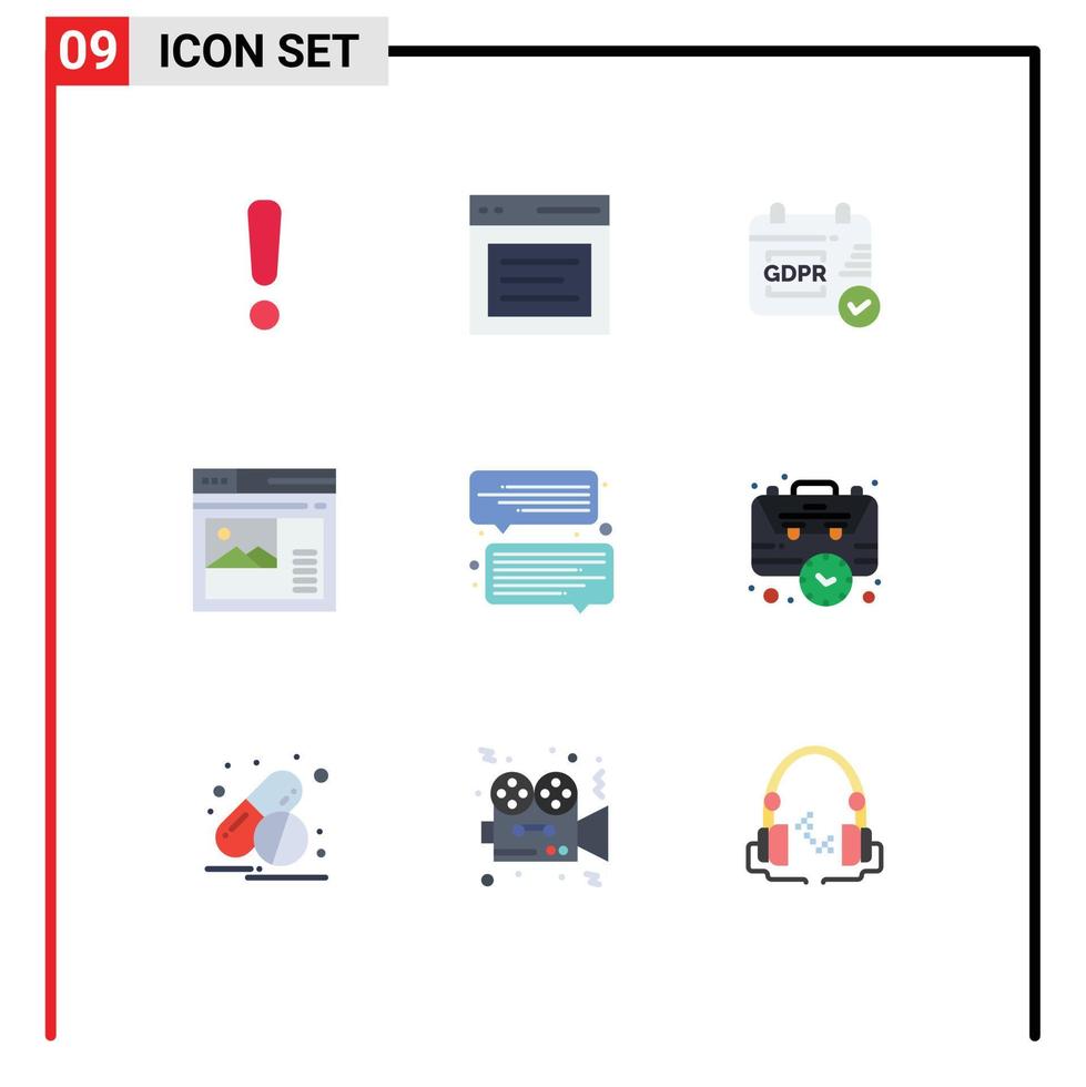 9 creativo icone moderno segni e simboli di Chiacchierare sito web utente ragnatela Internet modificabile vettore design elementi